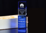 Blaue Kristallschalen-großer Wettbewerbs-Gebrauch der trophäen-K9 mit Stich-Logo Laser-3D
