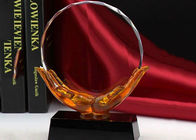 Jahresversammlung färbte Glasur-Trophäen-Schale mit rundem Kristall-in der Hand Entwurf