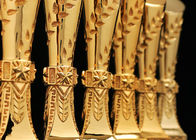 Gold überzogene Polyresin-Trophäen-Zylinder-Form-Jahresendzulage für Unternehmens-Personal