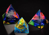 3D gravierte Kristalltrophäen-Schalen-bunte Glaspreise als Wettbewerbs-Andenken