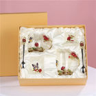 GlasKaffeetasse-Schalen des email-320ml mit Löffel-handgemachtem Schmetterling Rose