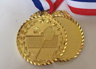 Gold überzogene werfende Metallsport-Medaillen-kundenspezifische Zink-Legierung für Badminton-Match