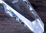 Glaskristalltrophäen-Schale spricht Schale kundengebundene Größe mit Sandstrahlen-Logo zu